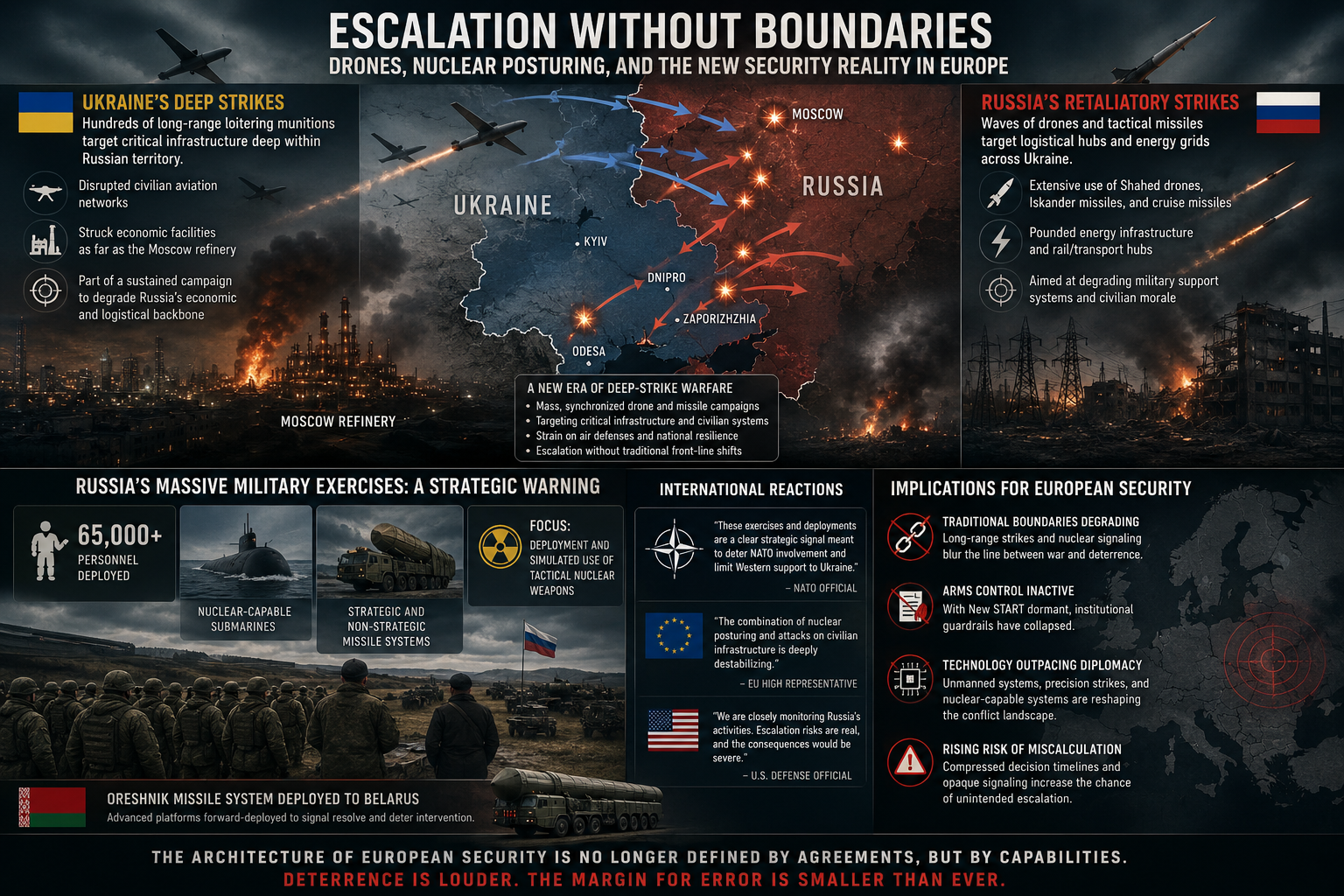 Russia-Ukraine war, drone warfare, nuclear exercises, Moscow drone strike, Eastern Europe conflict, NATO regional security, military escalation